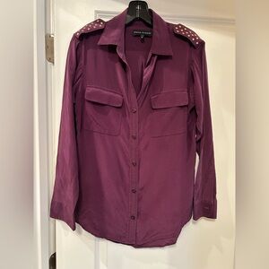 Karina Grimaldi Deep Purple Button-Down Shirt
